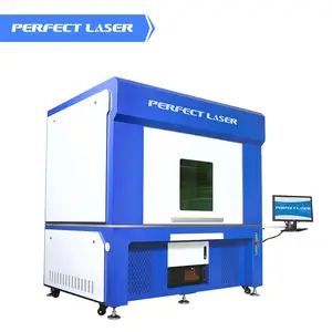 Perfect Laser 30w 50w 100w Movable Big Area Large Format Sealed Fiber Laser Marking Machine Cabinet