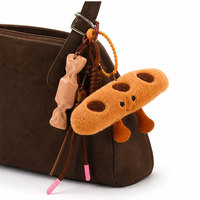 Porte-clés mignon en peluche en forme de biscuit, pendentif amusant pour sac à main, sac à dos, accessoires pour femmes, cadeau pour filles
