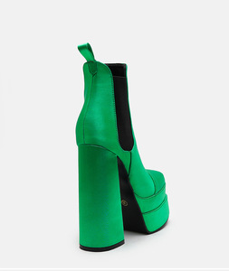2024 vente en gros ODM chaussures d'habillage de surface en satin talons imperméables <span class=keywords><strong>bottes</strong></span> de mode à plate-forme à fond épais - Product Image 5
