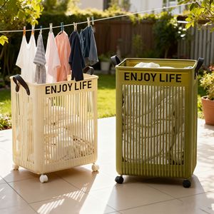 Collapsible Laundry <b>Basket</b> Rectangle Foldable <b>Large</b> Capacity Clothes Organizer Storage <b>Basket</b> For Home Bathroom Use - Product Image 1
