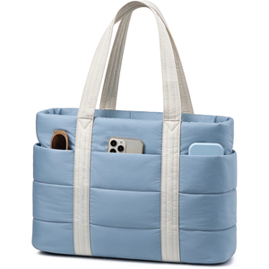 Bolsa de Trabajo para Portátil de Gran Capacidad para Mujer, Ligera, de Nailon Resistente al Agua, Bolsa de Viaje Acolchada para la Playa, con Estampado de Leopardo - Product Image 1