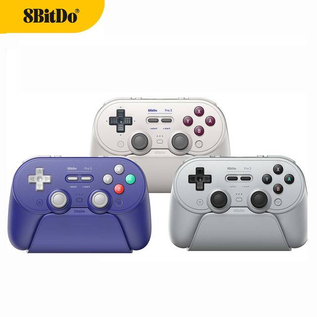 8BitDo Pro 3 Wireless for Gamepad Controller Swappable TMR Joysticks & Buttons for 1/2 Windows for Apple