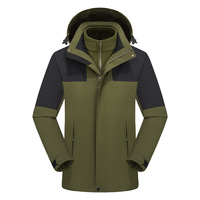 Nouvelle veste décontractée d'automne 3-en-1 imperméable, coupe-vent, chaude et respirante avec applications lapin, unisexe, col montant, fermeture éclair sur le devant