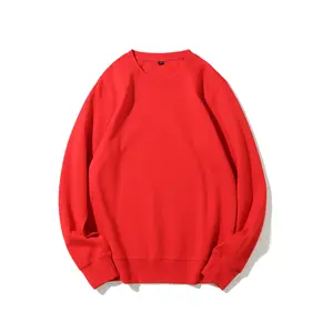 300GSM High Quality Vintage OEM French Terry Pullover Plain Dyed Blank Print 100% Cotton Printed Custom Crew Neck Sweatshirt