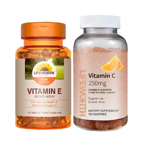 LIFEWORTH Vitamine 400 1000 UI Softgels Supplément pour une peau saine et un système immunitaire Capsules d'huile de vitamine E