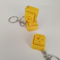 Porte-clés Fidget Clavier en Forme de Fromage Personnalisé Imprimé en 3D avec Son de Clic et Bouton à Presser