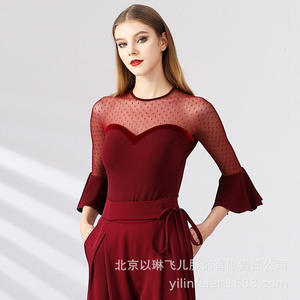 Ylf186 licou robe de danse latine adulte vêtements de danse latine robe de pratique d'été Rumba Samba <span class=keywords><strong>Salsa</strong></span> vêtements de danse - Product Image 4