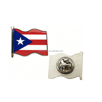Pin de Solapa Metálico con Forma de Bandera de Puerto Rico y Recubrimiento Epóxico, Venta al por Mayor, Recuerdos Patrióticos de Puerto Rico para Viajes