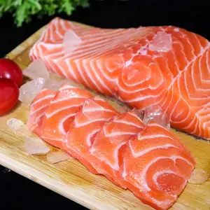 Bevroren Ijs Verse Pacific Zalm Nieuwe Materiaal Bevroren Zalm Vis Wilde Zalm Gedeelte Voor Verkoop