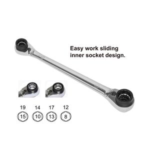 Low Price Hand Tools 242mm Length 8-in-1 Reversible <b>Ratchet</b> Ring Spanner for Selling - Product Image 2
