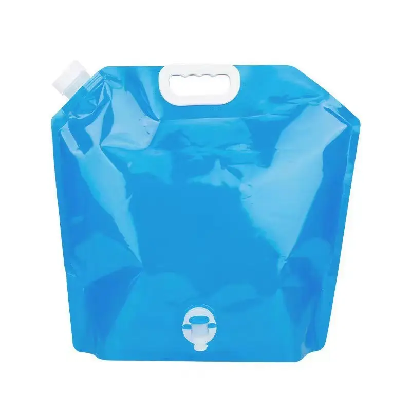 5/10 리터 물 저장 가방 수도꼭지 캠핑 및 하이킹 제품, 접이식 플라스틱 투명 물 용기 가방 병