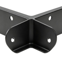 Black Flight pour protection d'angle, support d'angle à trois voies usiné CNC, raccord de quincaillerie pour boîte à outils, finition polie, emballage carton