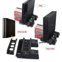 Support de charge et de refroidissement TP4-882 pour manettes PS4/PS4 Slim/PS4 Pro avec ventilateur vertical et station de charge