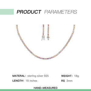 สร้อยคอเทนนิสผู้หญิง Aivenchy S925 เงินแท้ชุบโรเดียม ดีไซน์หรูหรา ขนาด 3 มม. 4 มม. ความยาว 18 นิ้ว <span class=keywords><strong>22</strong></span> นิ้ว ประดับเพชรโมอิสซาไนต์ - Product Image 5