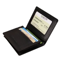 Organisateur de cartes de visite en cuir grainé tactile, design pliable sécurisé avec texture claire pour une identification professionnelle de la marque