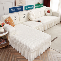 Housse de canapé extensible épaisse en seersucker toutes saisons, entièrement enveloppante, vente directe usine, pour canapé paresseux et coussin de canapé