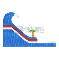 Toboggan aquatique gonflable professionnel 8x4m avec piscine à éclaboussures profondes pour fêtes estivales 2026