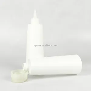 Bouteille en plastique blanc HDPE de 300ml, pot de lotion doux au toucher avec joint de pompe et sérigraphie pour shampooing et bouchon liquide