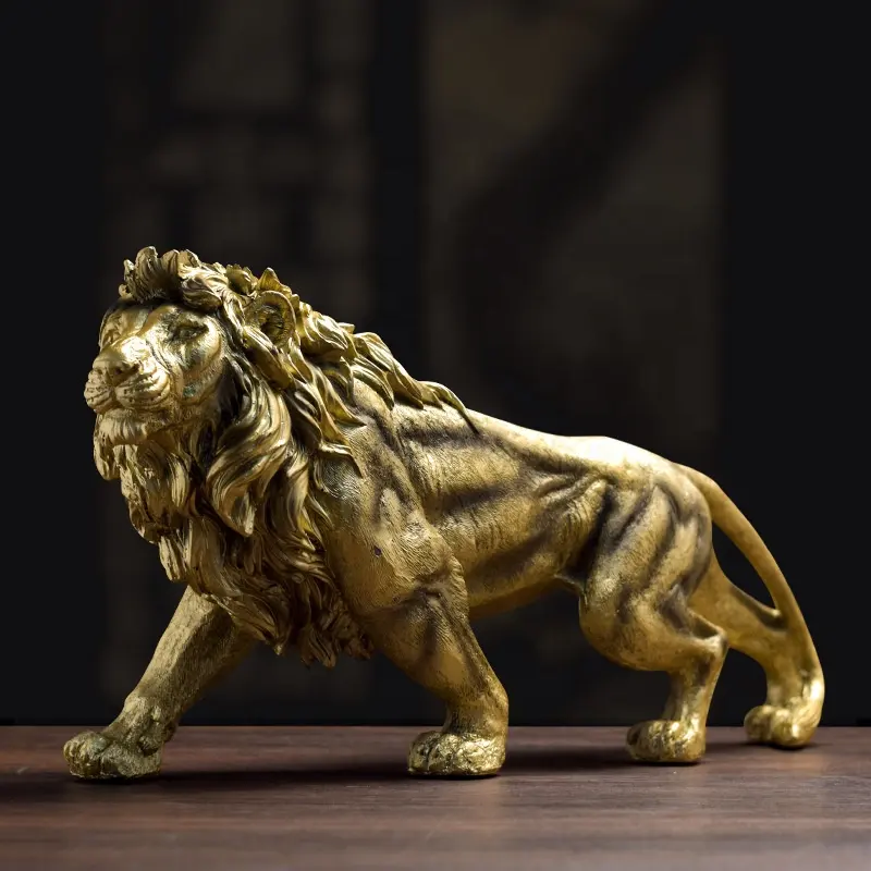 handmade home decor lion statue mold resin animal figurines lion sculptures decoration items