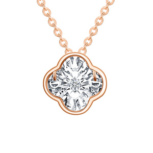 Collier Lerca Dancing Diamond, version plus légère, <span class=keywords><strong>prix</strong></span> avantageux, effet visuel fantaisie, collier trèfle en <span class=keywords><strong>or</strong></span> véritable 18 carats avec diamants - Product Image 1