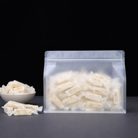 Sac d'emballage personnalisé en promotion, mat/transparent, à fond plat, scellé sur huit côtés, pour nougats, bonbons et snacks, avec fermeture éclair