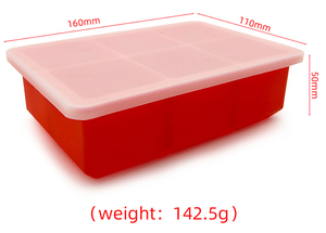 High Quality BPA Free Food Grade Silicone Square Shaped Ice <b>Cube</b> Tray Removable Lid Ice Cream Tools - Product Image 2