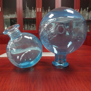 1L 34oz Bouteilles en verre de vodka biologique océanique peintes en bleu sur mesure de la plus haute qualité avec <span class=keywords><strong>bouchon</strong></span> en verre - Product Image 3