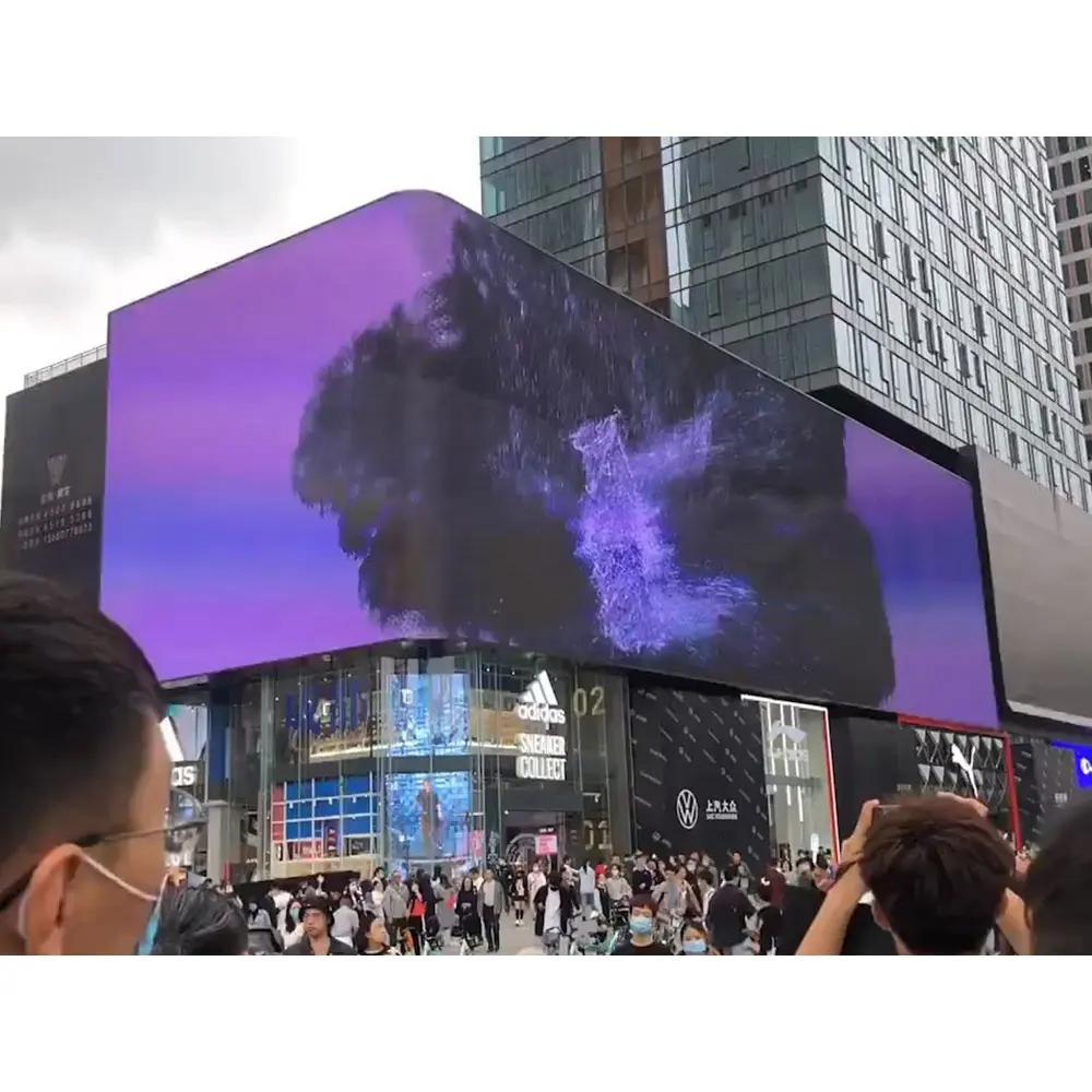 3D ยักษ์หลังคา Led ด้านหน้าโหลด P8หน้าจอกลางแจ้ง4D จอแสดงผลวิดีโอ Pantallas Gigantes สีเต็มรูปแบบเดอภายนอกป้ายหน้าร้าน