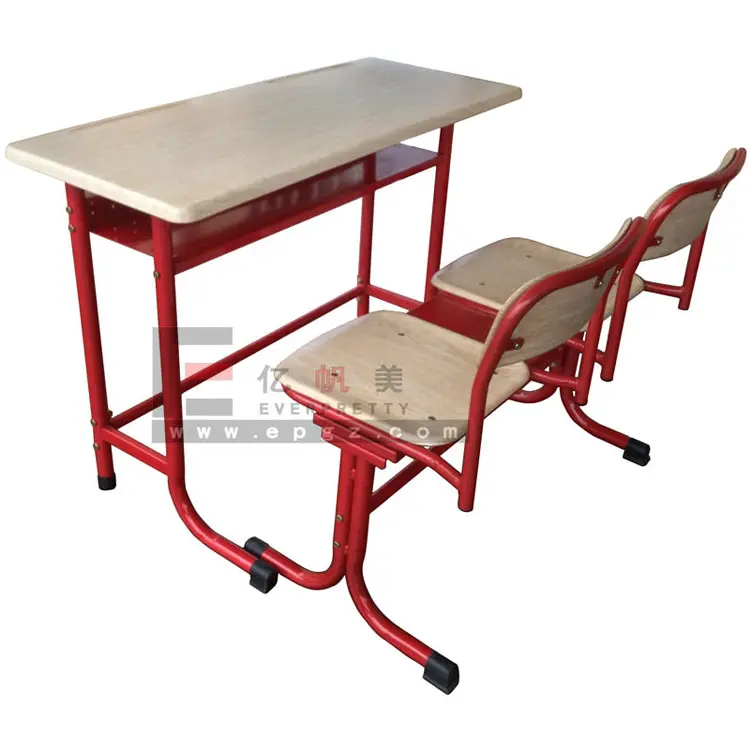 Cheap School Furniture from China Educational School Furniture Wood Double Table and Chair