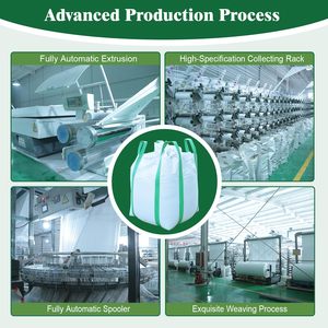 Sacs en polypropylène tissé robustes Huamaohengchun, 35"L x 35"W x 43"H, capacité de charge de 4400 lb, fond plat avec fermeture à cordon pour usage industriel et agricole - Product Image 6