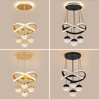 Lustre suspendu moderne en forme d'anneau LED, design de lustre circulaire en aluminium de luxe pour hall d'hôtel, escalier de villa, vente en gros d'usine