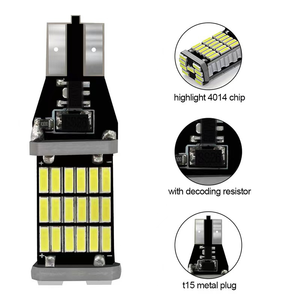 TCYATO Super luminoso bianco T15 <span class=keywords><strong>W16W</strong></span> luce di segnalazione a LED 4014 SMD Canbus senza errori DC12V luci posteriori di parcheggio per auto 5 W 24V - Product Image 6