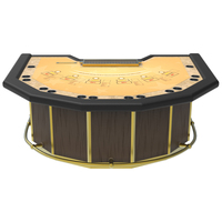 Table de jeu de poker et de Blackjack de luxe professionnelle en bois antique, personnalisable, de qualité casino, demi-ronde, pour la vente en gros