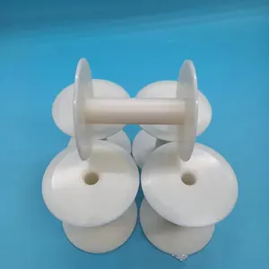 assembled conical plastic spool bobbin for automotive wire processing or package