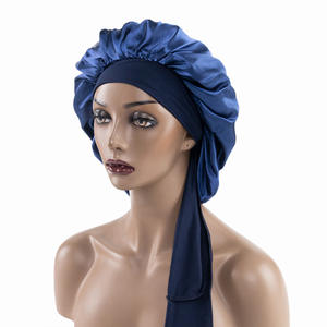 Bonnet de nuit en satin réutilisable et jetable pour femme, écologique, doux, séchage rapide, bande large réglable, soyeux, pour la douche - Product Image 4