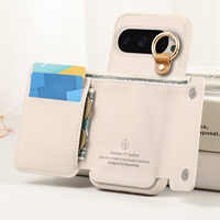 Étui de téléphone avec porte-cartes antichoc avec support d'anneau pour Google Pixel 8A/9/9 Pro/10 Pro XL