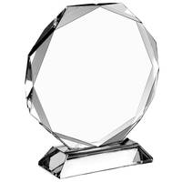 Trophée en cristal transparent personnalisé avec plaque de reconnaissance, emballage avec boîte cadeau en papier