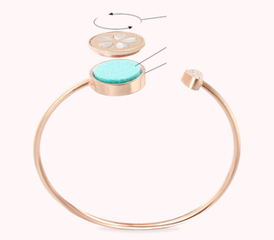 Bracelet diffuseur d'arômes en gros, bijoux d'aromathérapie, bracelet médaillon diffuseur d'huiles essentielles en acier inoxydable - Product Image 5