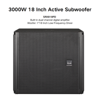 SRX818PD Caisson de basses actif professionnel 3000W 18 pouces Amplificateur numérique double canal Système audio en bois Scène extérieure