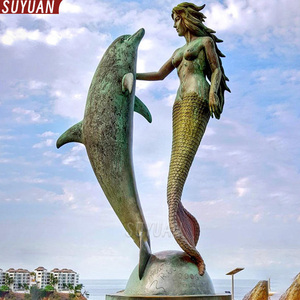 Escultura de Bronce de Tritón y <span class=keywords><strong>Nereida</strong></span> a Tamaño Real para Exteriores, Estilo Marino, Técnica de Fundición, Impresión Offset, Colores Personalizables - Product Image 3