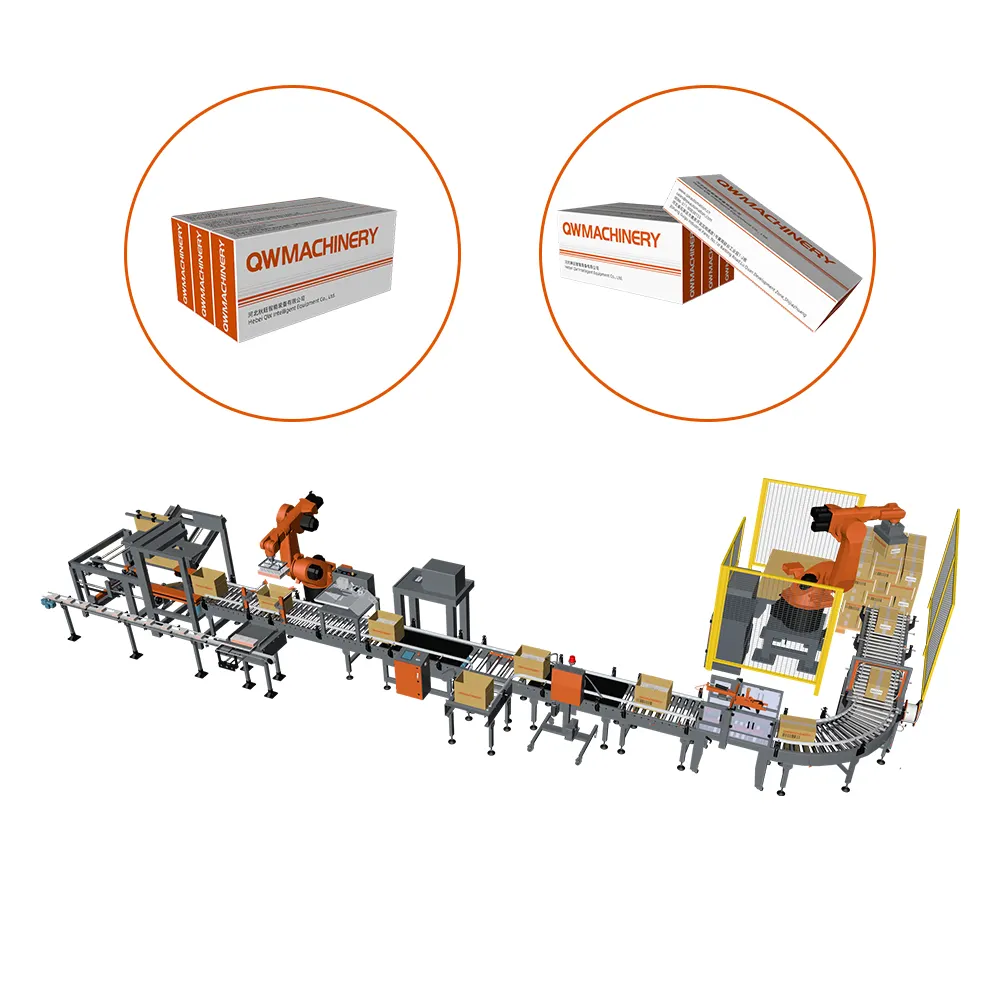 Fully Automated Carton Packaging Line With Carton Erector Sealer Machine