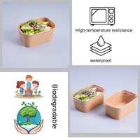 Boîte alimentaire jetable en papier kraft brun pour salades et pâtes, 750/1000 ml, recyclable, pour plats à emporter – Fournisseur direct usine