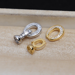Collier rond en argent S925, bracelet et chaîne de pull, boucle JG5246, accessoire de bricolage et boucle de chapeau pour la fabrication de bijoux - Product Image 1