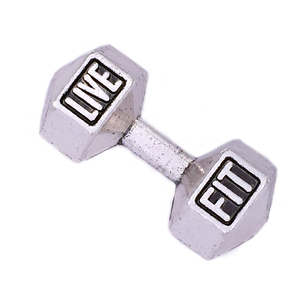 Pendentif en métal 3D écologique, design inspiré de la salle de sport, <span class=keywords><strong>CrossFit</strong></span>, Fit Life, Live Barbell, perle, charme, haltère, bijoux de fitness - Product Image 4
