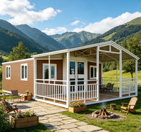 Maison conteneur extensible toutes saisons de 20 pieds pour chalet de vacances en bord de forêt