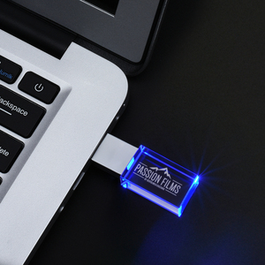 Memoria USB 3.0 de Cristal con Logotipo Grabado en 3D, 16GB 32GB 64GB, con Luz LED Azul, Regalo de Boda, Gran Venta - Product Image 5