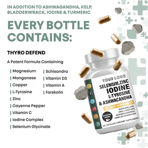 Cápsulas de Mezcla Herbal <span class=keywords><strong>con</strong></span> Fórmula Todo en Uno: Selenio, Yodo, L-tirosina y Ashwagandha para <span class=keywords><strong>la</strong></span> Salud de <span class=keywords><strong>la</strong></span> <span class=keywords><strong>Tiroides</strong></span> y el Apoyo Adrenal, Vegano, 60 Unidades - Product Image 5