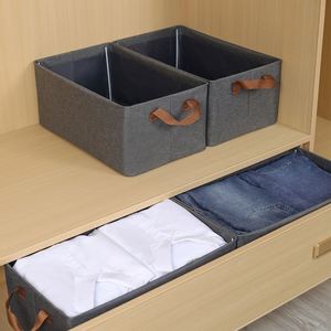 Basics Household <b>Storage</b> Bins <b>Fabric</b> Foldable Clothes Organizer Wardrobe Drawer Organizer <b>for</b> Shirts Pants Jeans - Product Image 3
