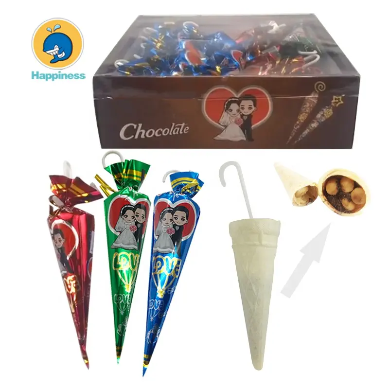 Forma de paraguas halal, cono, galleta de chocolate