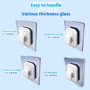 Outil de nettoyage de fenêtres domestique en plastique double face à grande hauteur, grattoir à double couche écologique à forte adhérence magnétique - Product Image 4